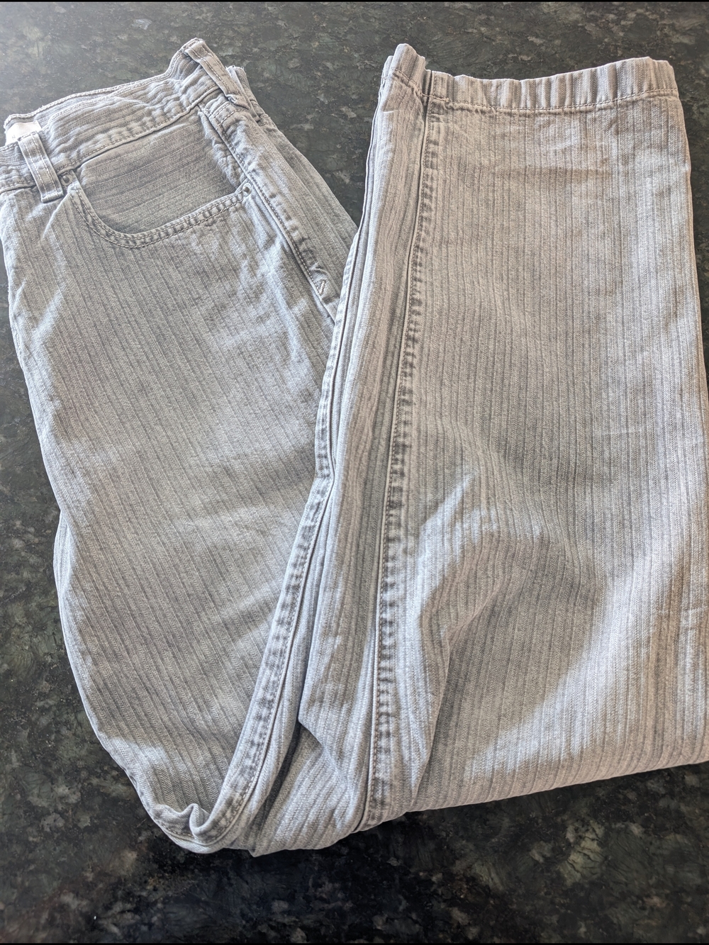 Dylan baggy PacSun Men's Slim Straight Light Gray Stripped Jeans